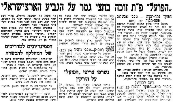 סיקור המשחק בעיתון ספורט הבוקר