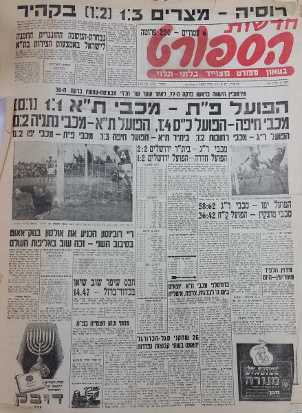 עמוד השער של חדשות הספורט