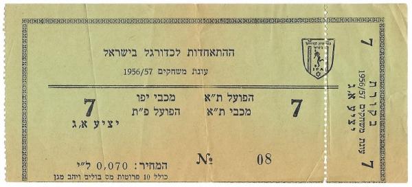 כרטיס למשחק בין הפועל פתח תקוה ומכבי תל-אביב