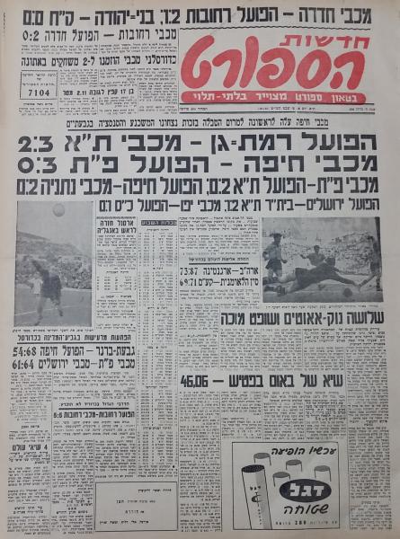 עמוד השער של חדשות הספורט