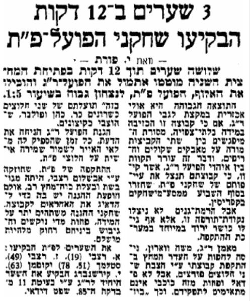 מחזור 1 - הפועל רמת-גן (1:5) - סיקור המשחק במעריב