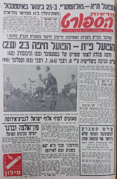 גביע - רבע גמר - הפועל חיפה (2:3) - עמוד השער של חדשות הספורט