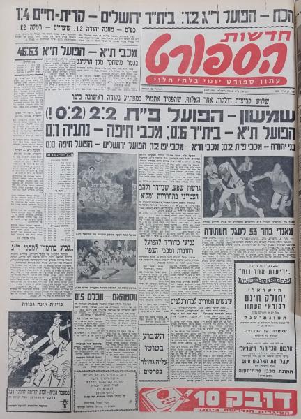 עמוד השער של חדשות הספורט