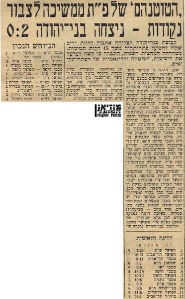 סיקור המשחק מתוך ידיעות אחרונות.