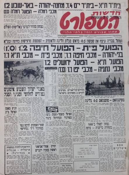 עמוד השער של חדשות הספורט