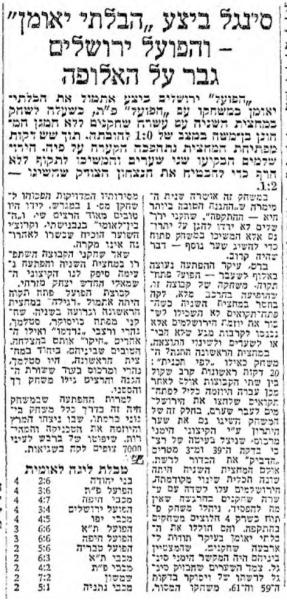 מחזור 3 - הפועל ירושלים (2:1) - סיקור המשחק במעריב