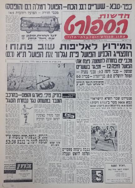 עמוד השער של חדשות הספורט