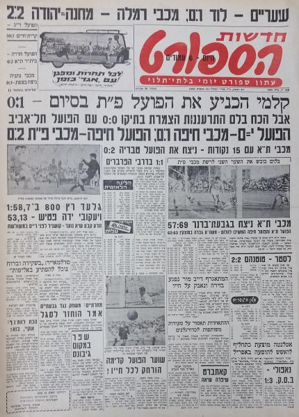 עמוד השער של חדשות הספורט