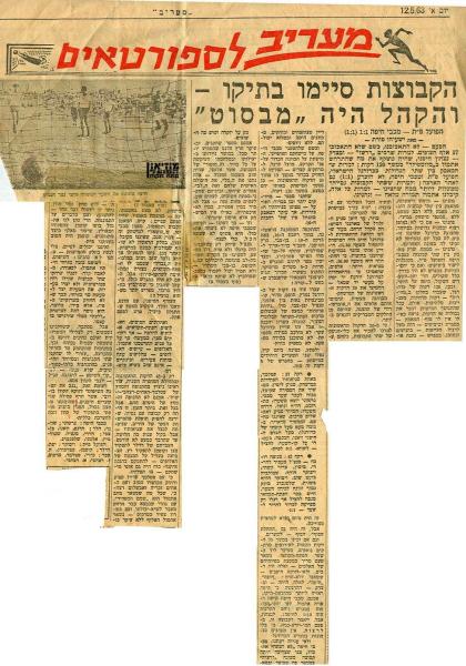 סיקור המשחק מתוך מעריב.
