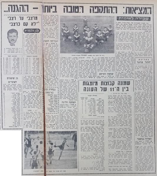סיכום עונת 1962/63 והאליפות החמישית ברציפות של הפועל פ"ת, מתוך חדשות הספורט