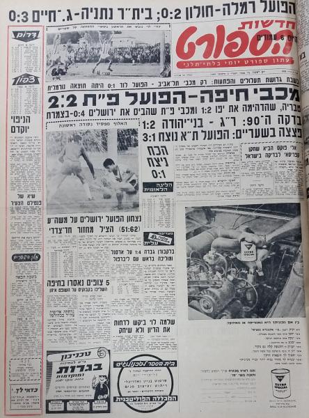 עמוד השער של חדשות הספורט
