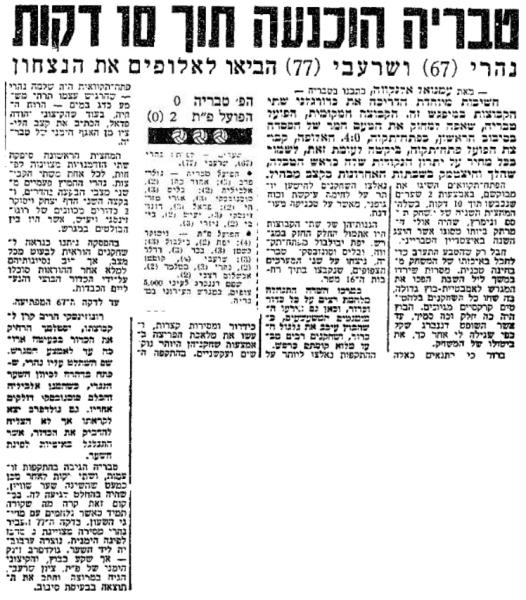 סיקור המשחק בידיעות אחרונות