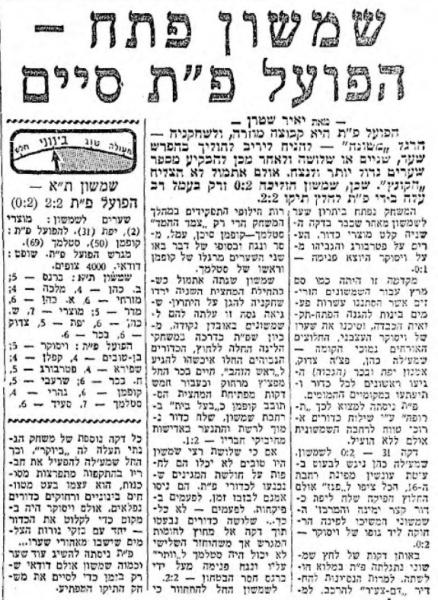 סיקור המשחק במעריב