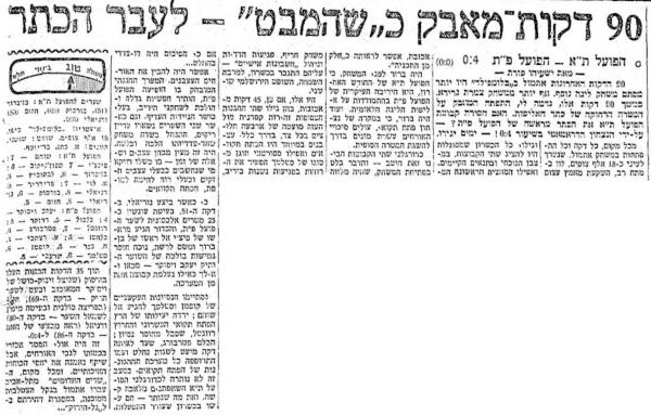 סיקור המשחק במעריב