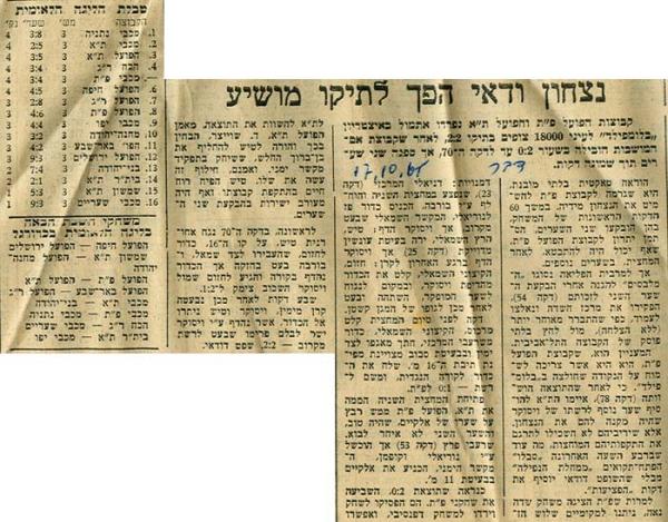 סיקור המשחק מתוך עיתון "דבר"