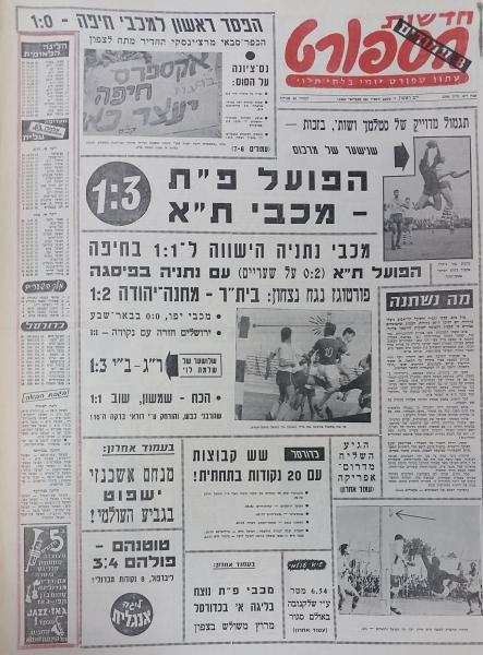 עמוד השער של חדשות הספורט