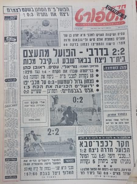 עמוד השער של חדשות הספורט