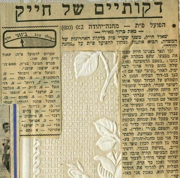 סיקור המשחק מתוך מעריב.