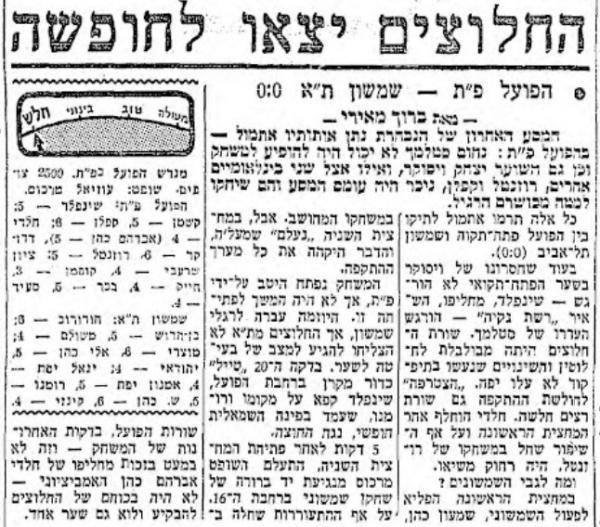 סיקור המשחק במעריב