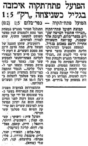 סיקור המשחק במעריב