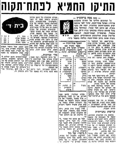 סיקור המשחק בחדשות הספורט
