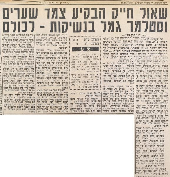 סיקור המשחק בידיעות אחרונות