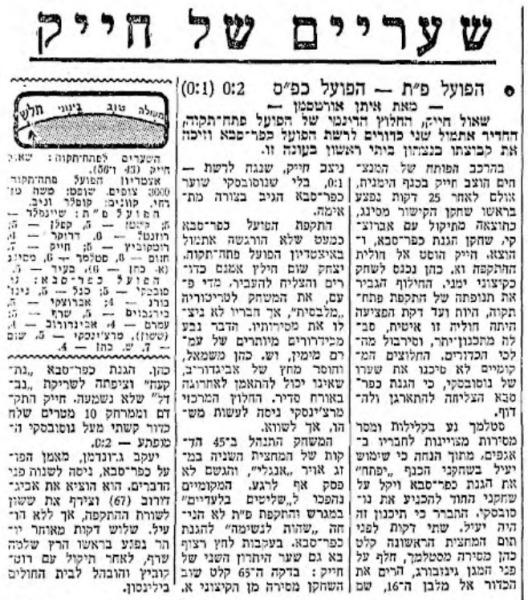 סיקור המשחק במעריב