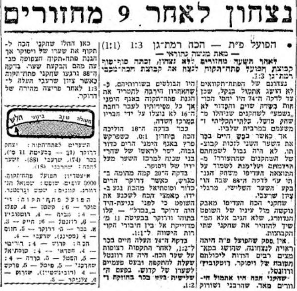 סיקור המשחק במעריב