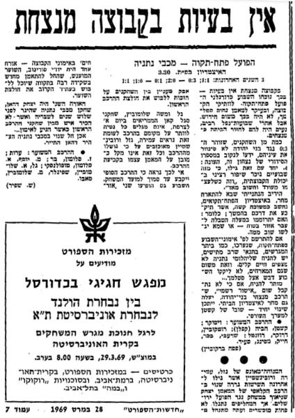 לקראת המשחק בחדשות הספורט