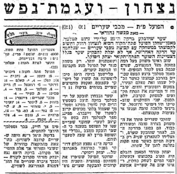 סיקור המשחק במעריב