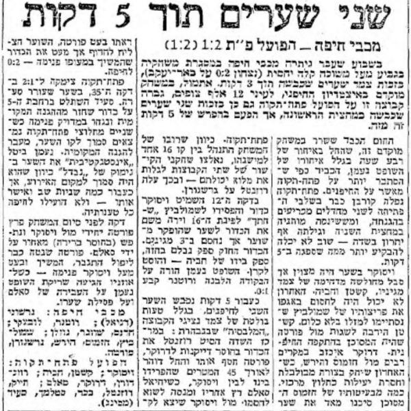 סיקור המשחק במעריב
