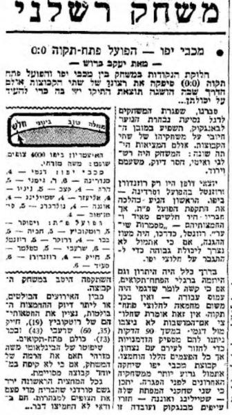 סיקור המשחק במעריב