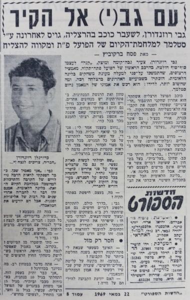 ראיון עם גבי רוזנדורן בחדשות הספורט