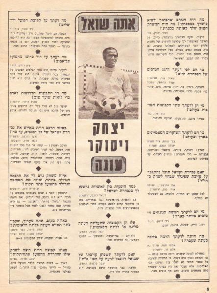 שאלות קוראים לאיציק ויסוקר, מתוך גיליון מספר 21 של מגזין "פנדל", 1 בדצמבר 1972