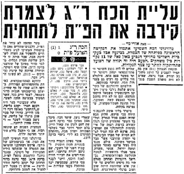 סיקור המשחק בידיעות אחרונות
