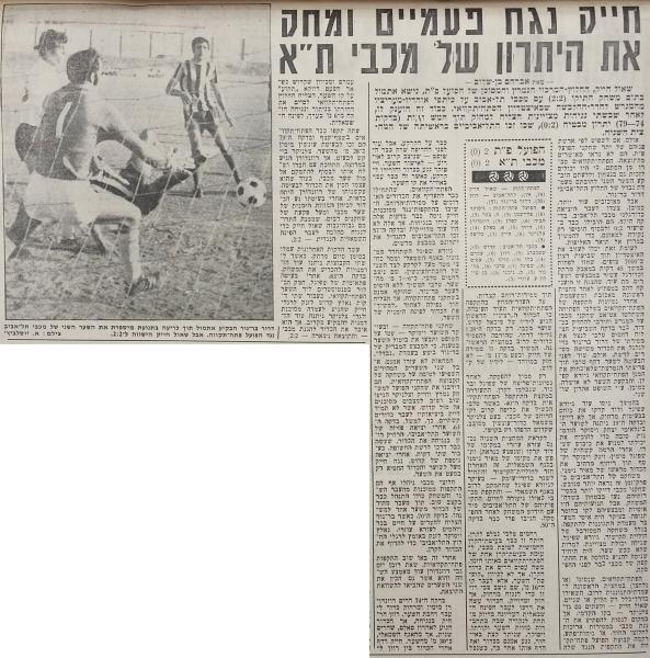 מחזור 18 - מכבי תל-אביב (2:2) - סיקור המשחק בידיעות אחרונות