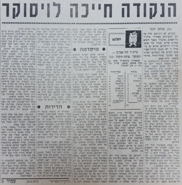 סיקור המשחק בחדשות הספורט