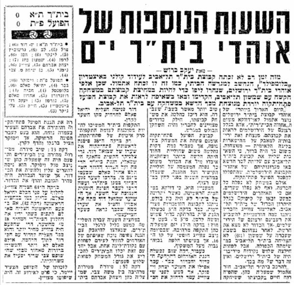 סיקור המשחק בידיעות אחרונות