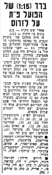 סיקור המשחק בידיעות אחרונות