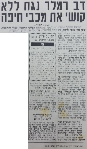 מחזור 7 - מכבי חיפה (0:3) - סיקור המשחק בידיעות אחרונות
