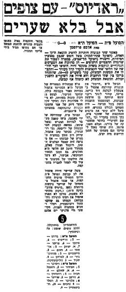 סיקור המשחק במעריב