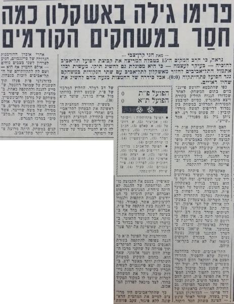סיקור המשחק בידיעות אחרונות