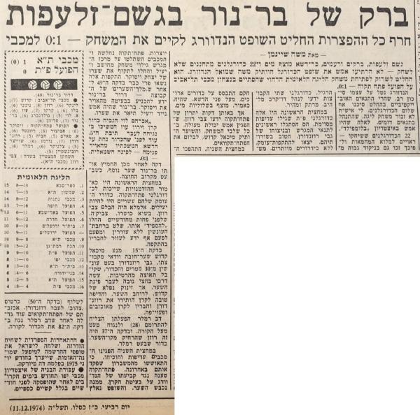 סיקור המשחק בידיעות אחרונות