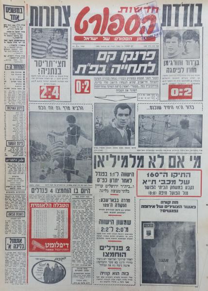 עמוד השער של חדשות הספורט