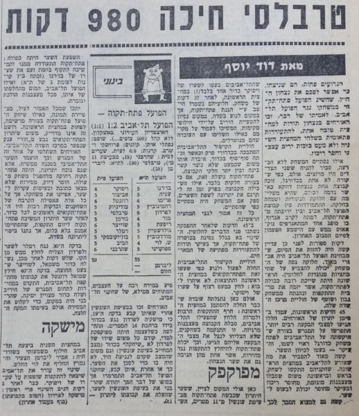 סיקור המשחק בחדשות הספורט