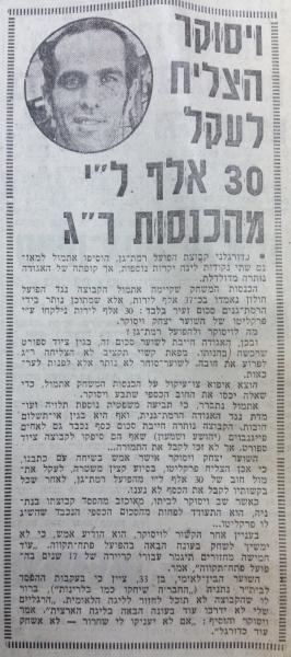 איציק ויסוקר מעקל את הכנסות הפועל ר"ג. מתוך חדשות הספורט.