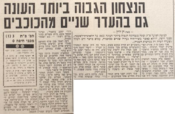 סיקור המשחק בידיעות אחרונות