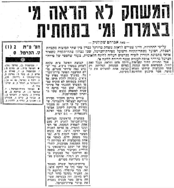 סיקור המשחק בידיעות אחרונות