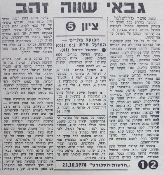 מחזור 4 - הפועל בת-ים (1:0) - סיקור המשחק בחדשות הספורט