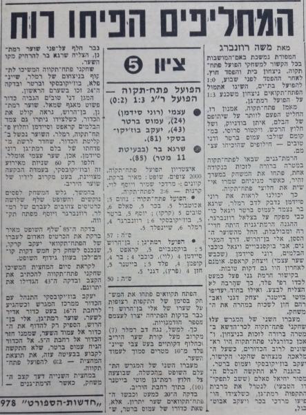 סיקור המשחק בחדשות הספורט